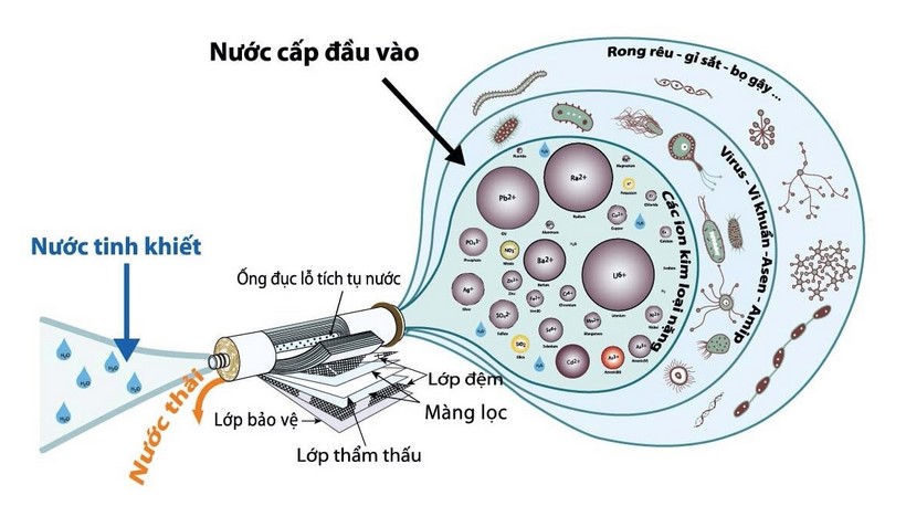Màng ro filmtec- loại bỏ 99% virut, vi khuẩn